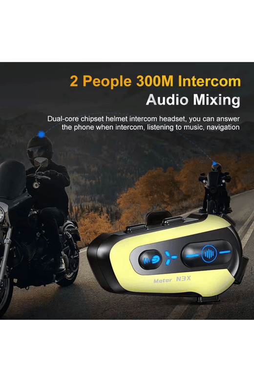 YNT İthalat EM-N3X N3X Rgb Işıklı Intercom 3 Kişi Bağlantılı 1000Mah Motosiklet Bluetooth Kulaklık Seti