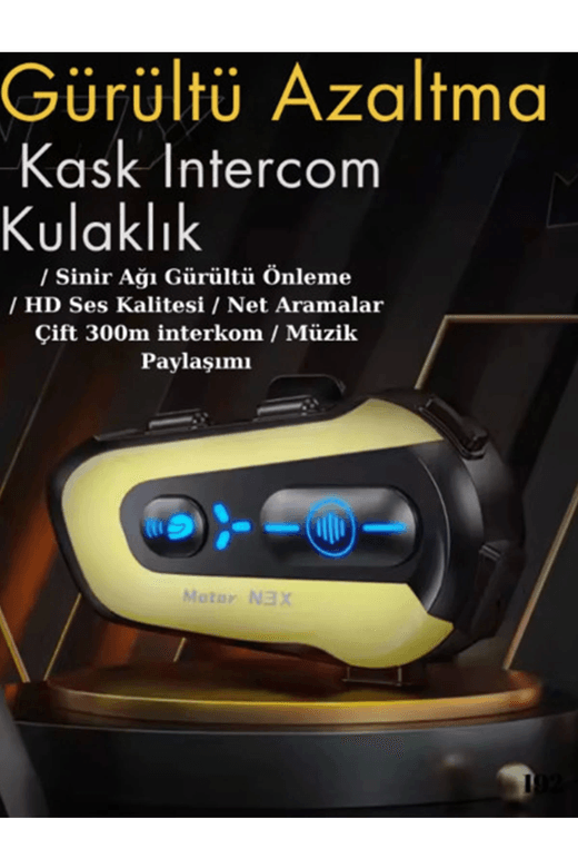 YNT İthalat EM-N3X N3X Rgb Işıklı Intercom 3 Kişi Bağlantılı 1000Mah Motosiklet Bluetooth Kulaklık Seti