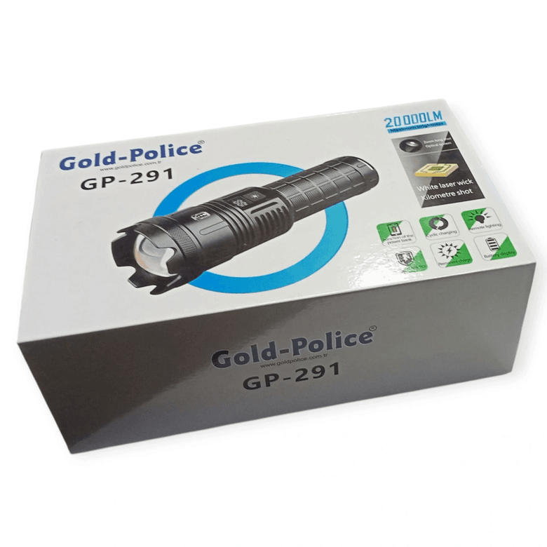 YNT İthalat FA-0015742 Gold Polıce Gp-291 Güçlü El Feneri 20,000 Lümen