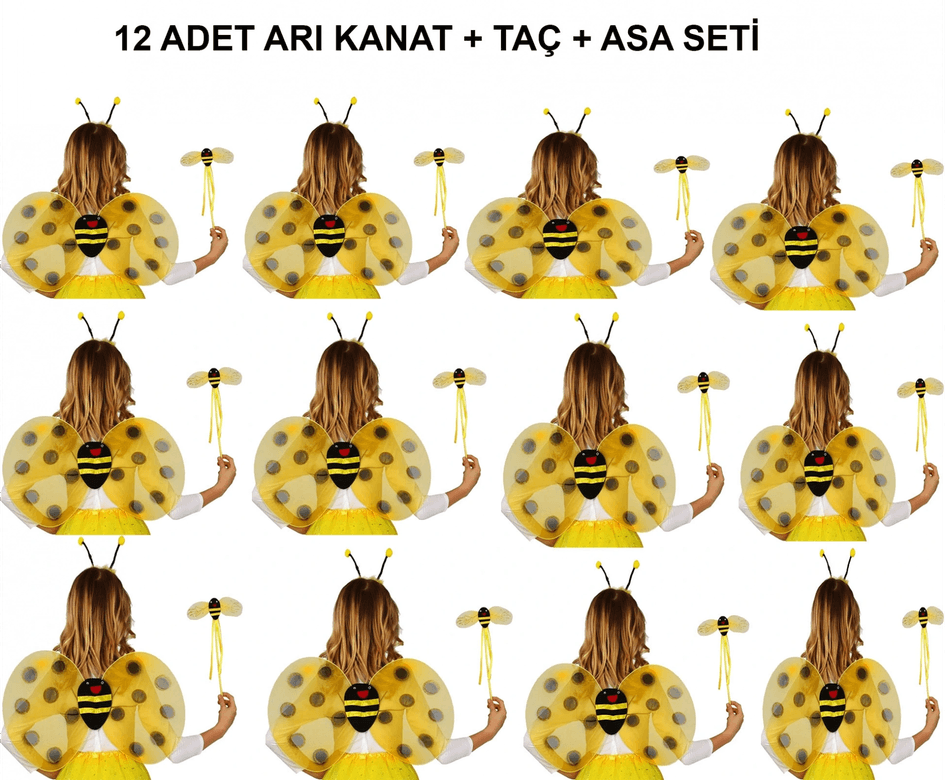 YNT İthalat SM-F014-12 Okul Gösterileri İçin 1239Li Arı Kanadı Seti - Etkinlik Kanatları