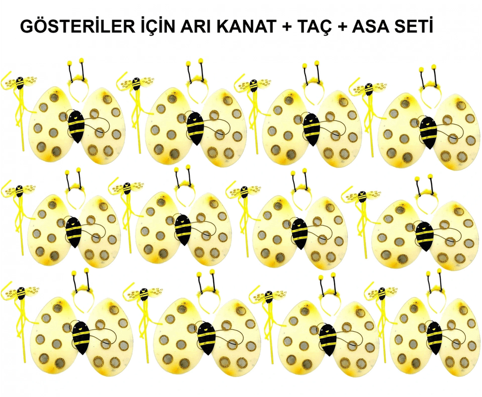 YNT İthalat SM-F014-12 Okul Gösterileri İçin 1239Li Arı Kanadı Seti - Etkinlik Kanatları