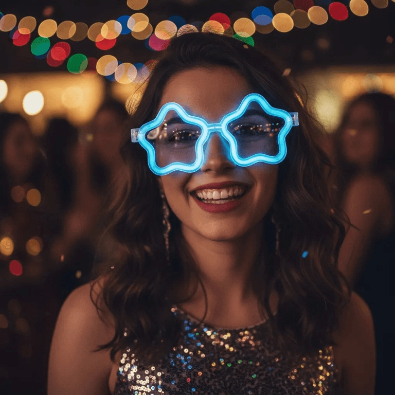 YNT İthalat SM-F023-12 12 Adet Yıldız Glow Gözlük – Glow Partisi Ve Etkinlik İçin
