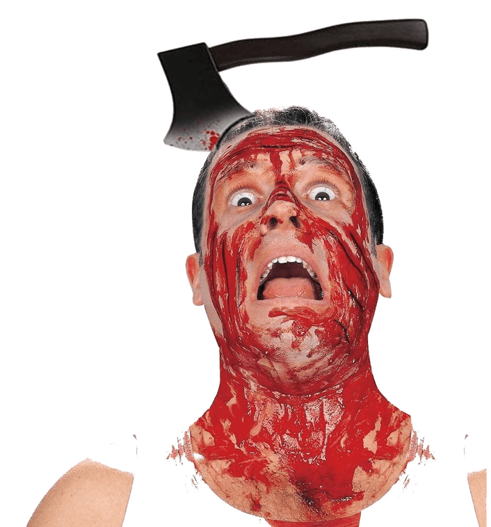 YNT İthalat SM-SMR-C016 Kafaya Saplanmış Halloween Kanlı Balta Şaka Tacı