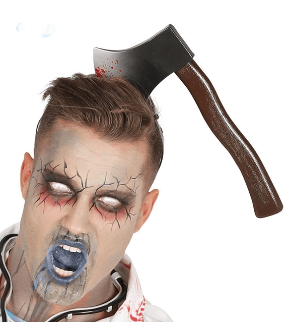 YNT İthalat SM-SMR-C016 Kafaya Saplanmış Halloween Kanlı Balta Şaka Tacı