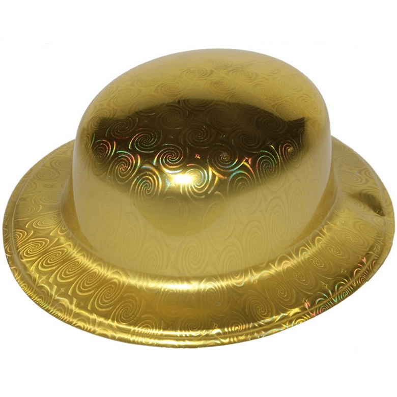 YNT İthalat SM-SMR-D249-ALTIN Altın Renk Hologramlı Plastik Yuvarlak Melon 27X24 Cm