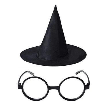 YNT İthalat SM-SMR011-HARRY Harry Potter Büyücü Şapkası Ve Harry Potter Büyücü Gözlüğü Siyah Renk