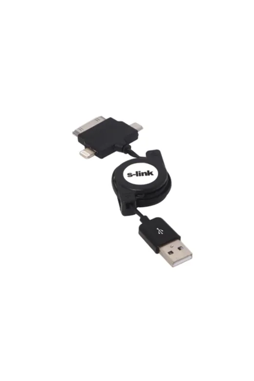 ystekno gztk-20715 S-Link Ip-544 İphone 4 Ve 5 İpad Micro Usb Siyah Şarj Kablosu