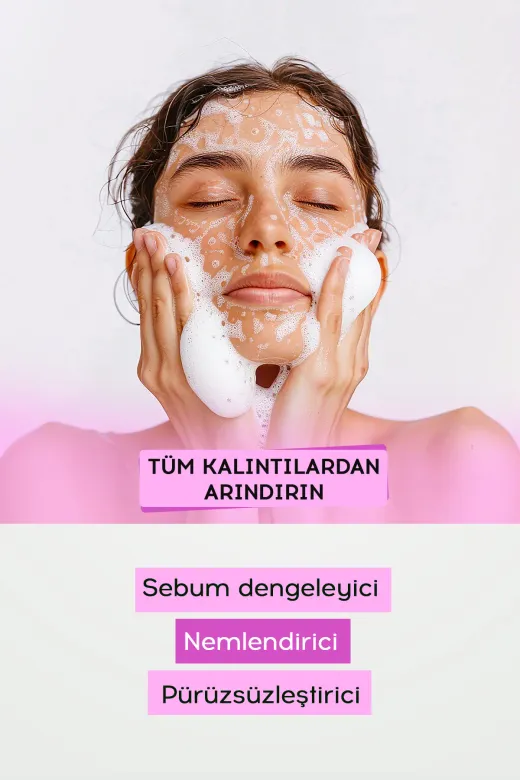 Yüz Temizleme Köpüğü Gül Suyu Ve Aloe Vera Yıkama Köpüğü Canlandırıcı, Ferahlatıcı Etkili 150 ml