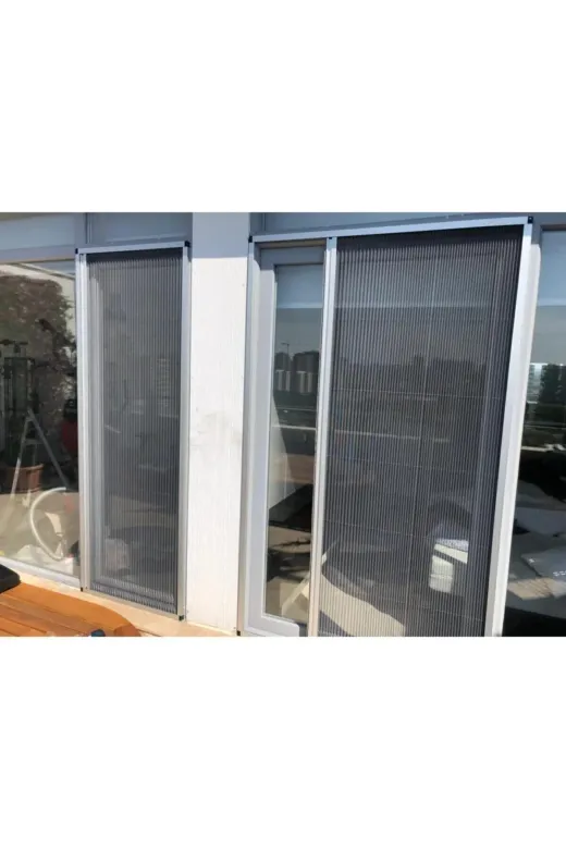 ZAANAT SİNEKLİK 56789 Plise Pileli Sineklik -(En:100 Cm X 207Cm)- Kapı Sineklik Sürgülü Sineklik Koyu Kahve