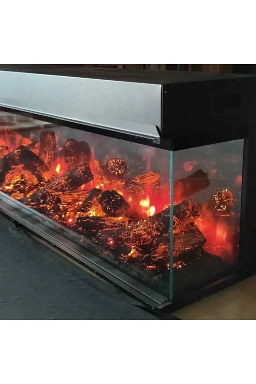 ZAYA Laden120 Laden 120Cm Üç Tarafı Açık Isıtmalı Elektrikli Şömine