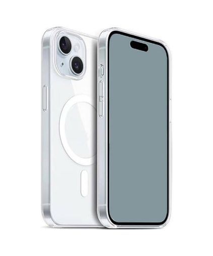 000-art 57855210132683280184975 Apple İçin Uyumlu İphone 15 Plus Kılıf M-Safe Şarj Özellikli Şeffaf Sert Pc Zore Embos Kapak Renksiz 50 X 22