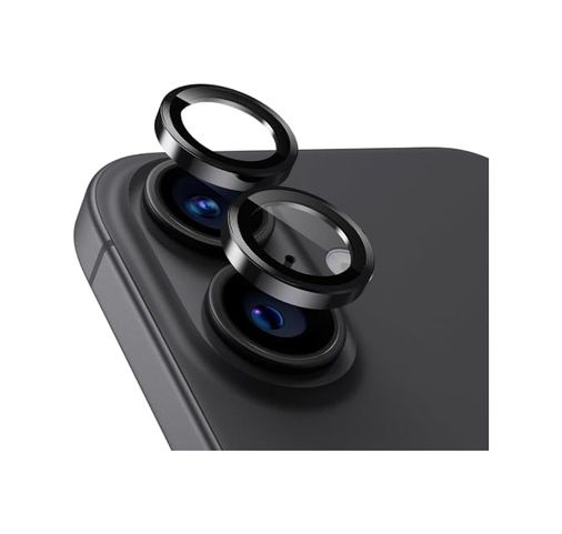 000-art 57855210132685480184975 İphone 16 Ve İphone 16 Plus Uyumlu Kamera Camı Lens Koruyucu Halka Set - Siyah Titanyum 50 X 22