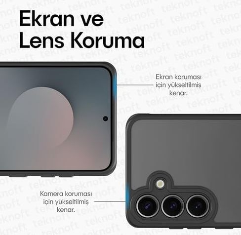 000-art 57855210133529880184975 Galaxy S25 Fe İçin Basic Serisi Yükseltilmiş Lens Çerçeveli Ultra Güçlü Darbeye Dayanıklı Yumuşak Silikon Mat Kılıf 50 X 22