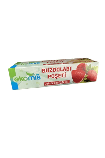 01052024 Ekomis 20X30 Büyük Boy 15'li Buzdolabı Poşeti 1 Adet