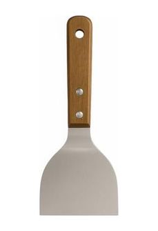 0neformehome 57855210128914380184975 Ahşap Saplı Paslanmaz Çelik Spatula 24Cm Eğilimli Çok Amaçlı Mutfak Spatulası Izgara, Burger, Sebze, Temizlik İçin Profesyonel Metal Spatula 0