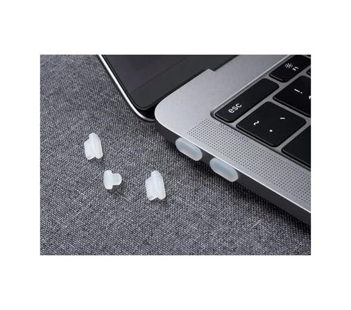 1000 Hour 131615539 Usb-C Ve 3.5 Mm Jack Toz Tıkacı Seti Telefon Tablet Laptop Port Koruyucu, 4 Type-C + 1 Kulaklık, Toz Su Oksit Önleyici Silikon Kapak Şeffaf