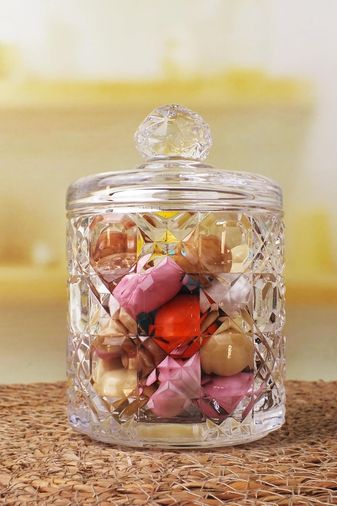 1000 Katalog 57855210131276380184975 Lüx Büyük Cam Şekerlik & Cam Lokumluk, Kesme Cam Lüx Şekerlik 13Cm 7.8Cm - 06639 Açık Kahverengi