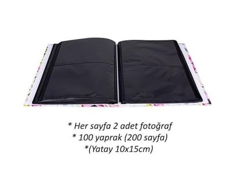 1001 Fırça 128858553 Rs306 Fotoğraf Albümü 10X15Cm 200 Fotoğraf Kapasiteli İstanbul Desenli Lüks Albüm