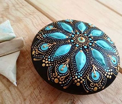 1001 Fırça 57855210124163380184975 Mandalart Fabric Dot Taş Görünümlü Ahşap 10 10 Cm 50 X 22