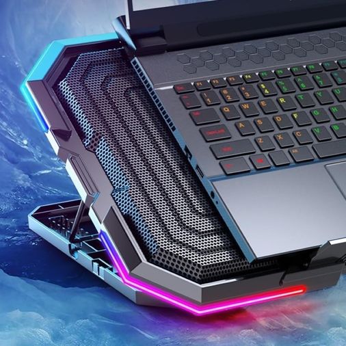 1001 Hediye 131612476 Classone Mila Serisi M6 R-Type 15-17 İnch Uyumlu 2200 Rpm, Rgb Işıklı, 6 Fan, Telefon Stand, 2 Usb Notebook Soğutucu Stand