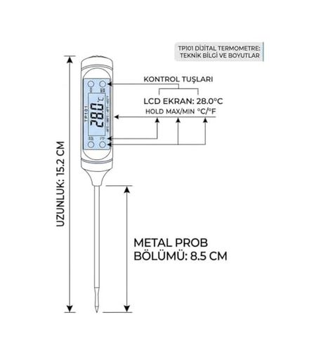 1001 Hediye 57855210126908080184975 Mutfak Tipi Dijital Yemek Termometresi Lcd Ekranlı Ve Koruma Kılıflı Et Pişirme Derecesi Ve Sıvı Sıcaklık Ölçer Hassas Sensörlü-Tüm Yemekler İçin Uygun Ahşap