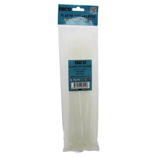 100PCS BEYAZ   3.6X300MM  PLASTİK CIRT KELEPÇE (4745)