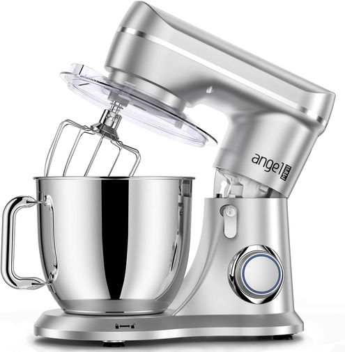 10162024 Angel Mikser Yoğurma Makinesi 1300 W, 5 L 10 + 1 Hızlı Mini Melek Yoğurma Makinesi (Gümüş)