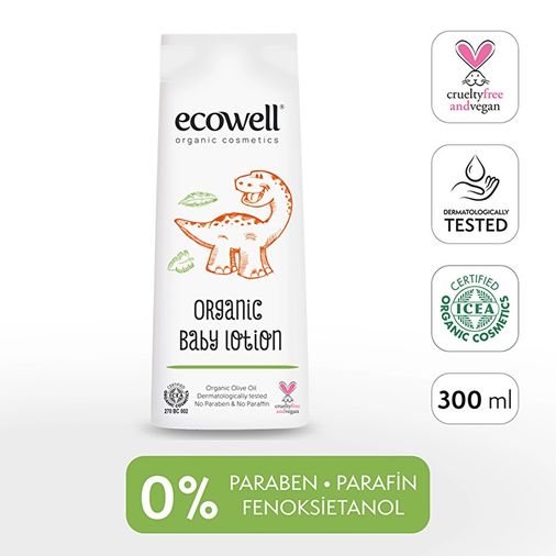 10201992 Ecowell Bebek Bakım Seti - Organik Bebek Losyonu + 300 Ml Yüz Ve Vücut Doğal Nemlendirici Bebek Kremi