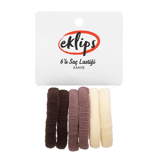 10202455 Eklips 6'lı Saç Lastiği Kahve
