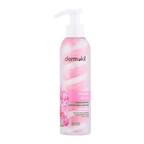 10211787 Dermokil %100 Doğal Gül Suyu Canlandırıcı Yoğun Nemlendirici Twister Vücut Losyonu 200 Ml