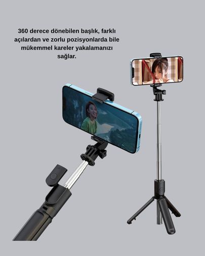 110882422 Bluetooth Selfie Çubuğu Kablosuz, Hafif Ve Yüksek Çözünürlüklü Çekim İçin Diğer