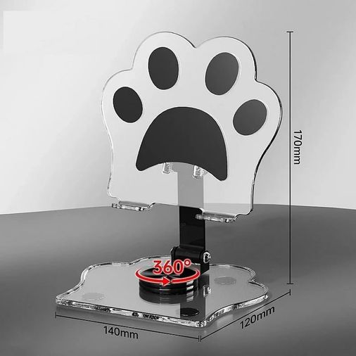 13poınt 131611982 360 Derece Dönebilen Kedi Patili Telefon Ve Tablet Standı Tutucu Film Vs İzlerken Kullanmak İçin Dönebilen Stand Şeffaf İphone Ve Xiaomi İle Uyumlu Dönebilen Stand Telefon Tutucu