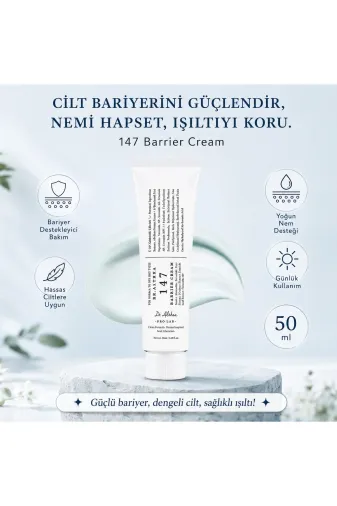147 Barrier Cream | Bariyer Onarıcı Seramid 7 Katmanlı Hyaluronik Asit Yatıştırıcı Nemlendirici Krem