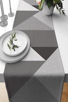1Birhome 57855210125445280184975 40X140Cm Masa Örtüsü Leke Tutmaz Premium Tay Tüyü Dokuma Kumaş Runner Geometrik Rnr392 Acı Kahverengi 01 X 01