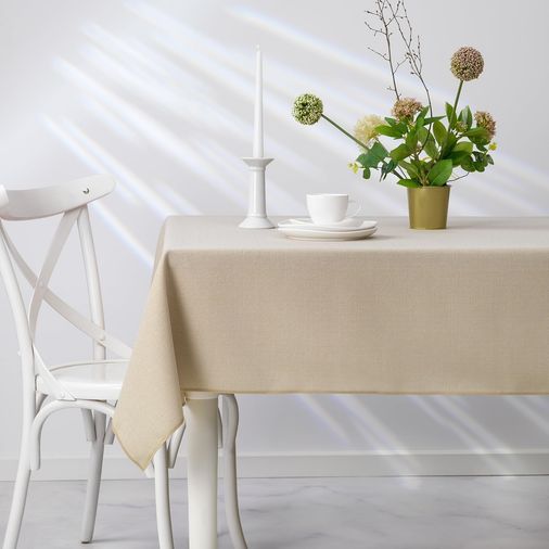 1Birhome 57855210126004080184975 Home Bianca Keten Polyester Masa Örtüsü 160X250-Krem Acı Kahverengi 01 X 01
