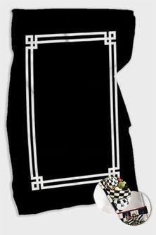 1Birhome 57855210126075280184975 Siyah Çerçeveli Fırın Mutfak Havlusu 30X50Cm Açık Bej