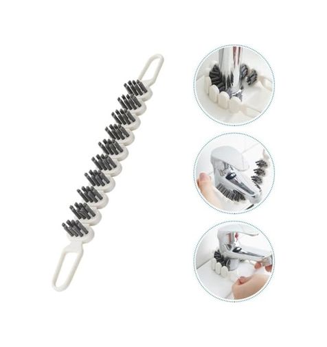 1Birhome 57855210132090280184975 2&apos Li 360 Bükülebilir Aralık Temizleme Fırçası, 26,5 Cm Esnek Saplı Kavisli Yüzey Temizleyici, Askı Delikli Çok Amaçlı Mutfak Banyo Lavabo Temizlik Fırçası Açık Gri