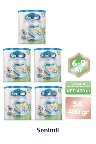 2 Bebek Devam Sütü 400 Gr (6-9 Ay) 5 Li Avantaj Paketi