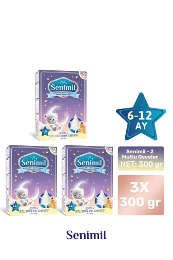 2 Mutlu Geceler Bebek Devam Sütü 300 Gr (6-12 Ay) 3 Lü Avantaj Paketi