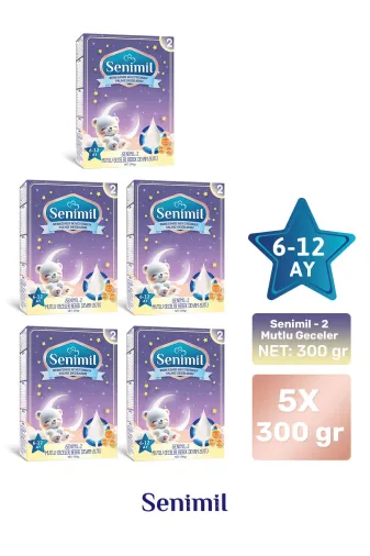 2 Mutlu Geceler Bebek Devam Sütü 300 Gr (6-12 Ay) 5 Li Avantaj Paketi