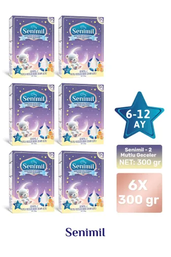 2 Mutlu Geceler Bebek Devam Sütü 300 Gr (6-12 Ay) 6 Li Avantaj Paketi