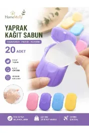 20 Adet Yaprak Sabun Kağıt Sabun Taşınabilir Seyahat Sabunu Mini Cep Sabunu