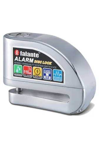 21061-k Alarmlı Motosiklet Bisiklet Disk Kilidi Falante Locks Fs8303 Krom (Kablosuz)