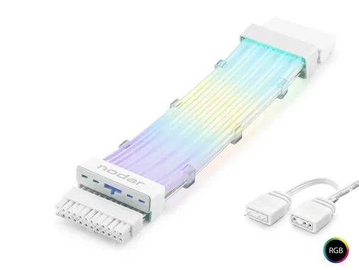24 Pin Argb Power Supply Uzatma Kablosu Gümüş Kaplamalı Bükülebilir 2 Mm 108 Led Beyaz ND2814W