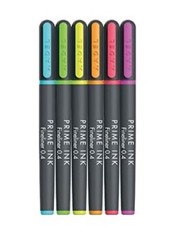 2K 132137809 Prime Ink Fineliner 6&apos Lı Neon Klasik İnce Uçlu Kalem