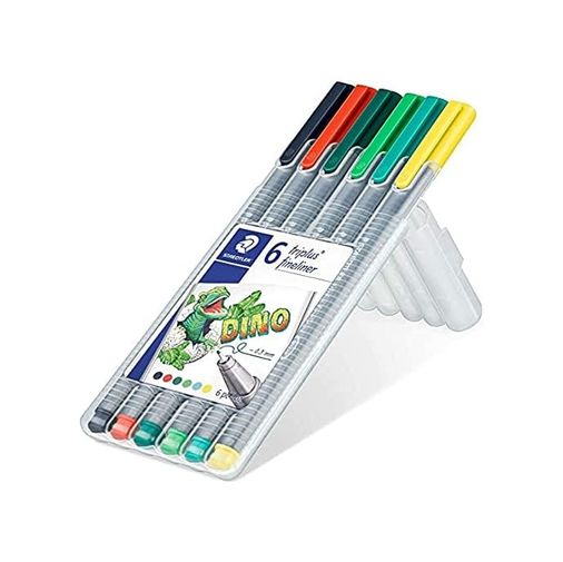 2K 132137846 334 Sb6Cs10 Triplus Fineliner Dino 0.3 Mm 6&apos Lı Set Karışık Renk