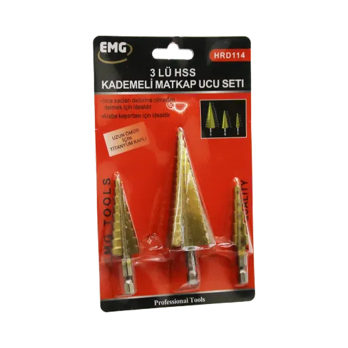 3 PARÇA  HSS KADEMELİ MATKAP UCU SET (4745)