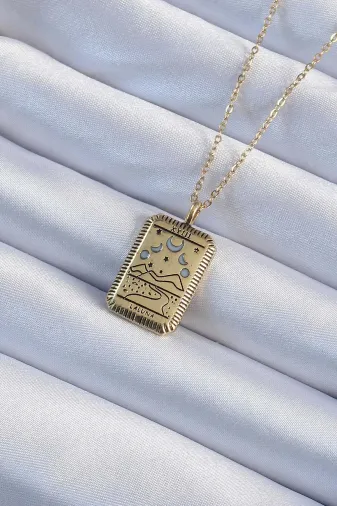 316L Çelik Zincir Eskitme Renk Ay Figürlü Tarot Kolye TJ-BKO9221