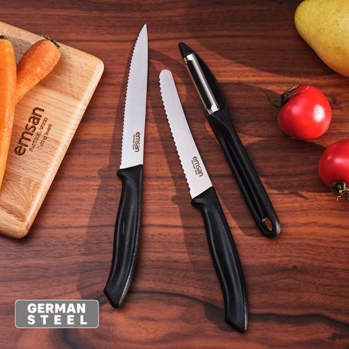 349,99 TL Emsan Nıx 3'lü Soyacaklı Bıçak Seti