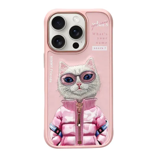3D Gözlük Fermuar Beauty Kedi Nakış Kabartmalı Cute Kılıf